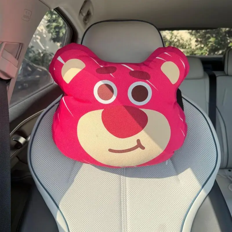 Kawaii Disney Cars Headrest Neck Pillow Alien Lotso Toy Story Cars Cartoon Creative Soft Headrest Cute Car Decoration