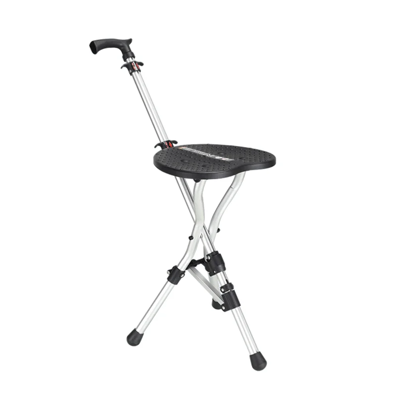 

Walking Chair Aluminum Alloy Foldable Cane Seat Adjustable Height Lightweight Mobility Aid for Seniors and Outdoor Rest