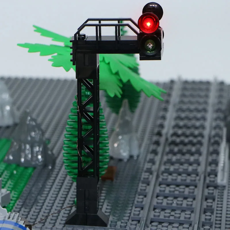 LED مدينة سلسلة قطار إشارة إشارة إشارة المرور نماذج MOC اللبنات لتقوم بها بنفسك ملحقات مصابيح الشارع الطوب ألعاب تعليمية