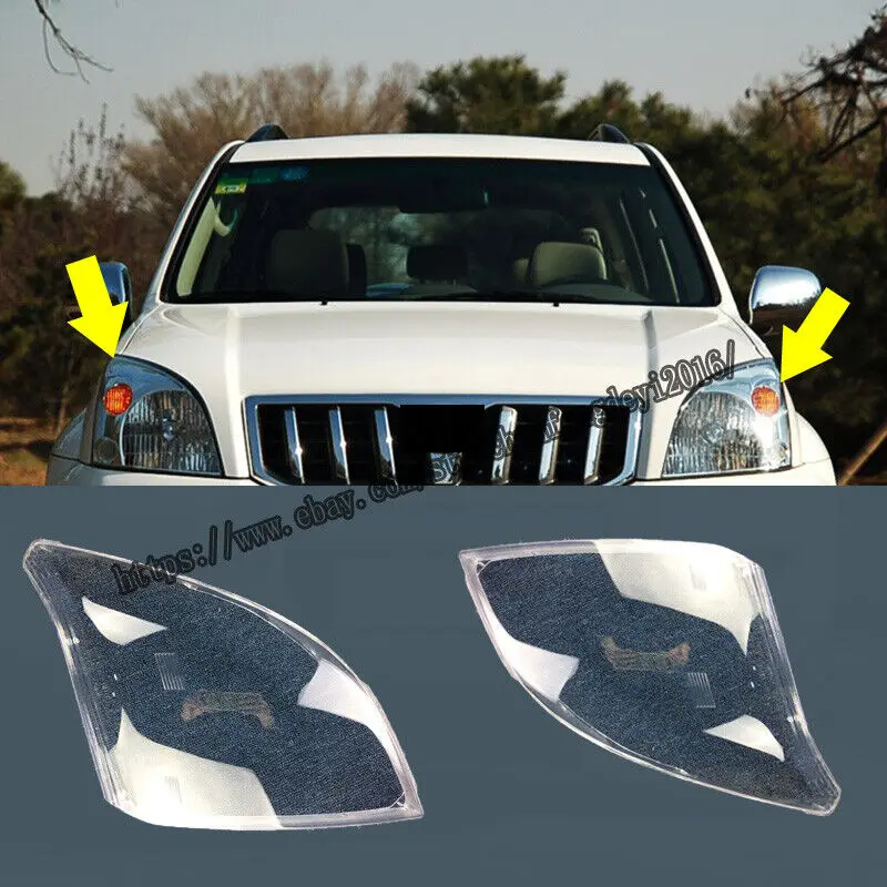 For Toyota Prado LC120 Fj120 2003-2009 2pcs Headlight Lens Cover Lampshade Lamp Cover LH+RH car accessories