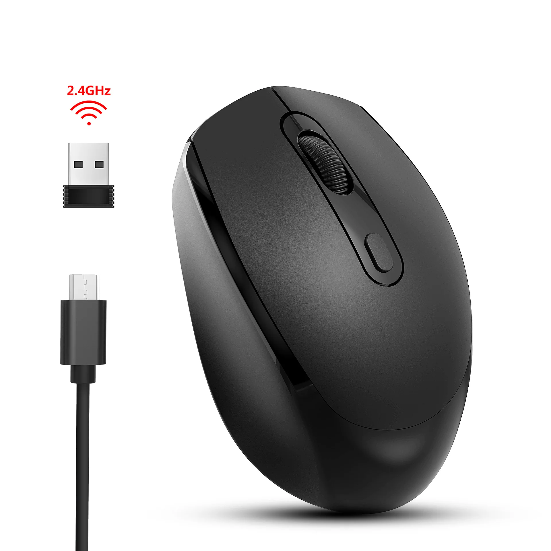 Mini mouse pc wireless 2.4G rechargeable silent notebook desktop office PC mouse manufacturers spot wholesale retro white souris