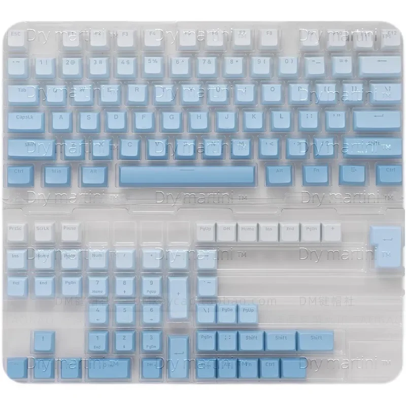 Imagem -05 - Teclado Mecânico Gradiente Azul Teclas Pbt 127 Teclas Translúcido Perfil Mda Tiro Duplo Interruptores Personalizados