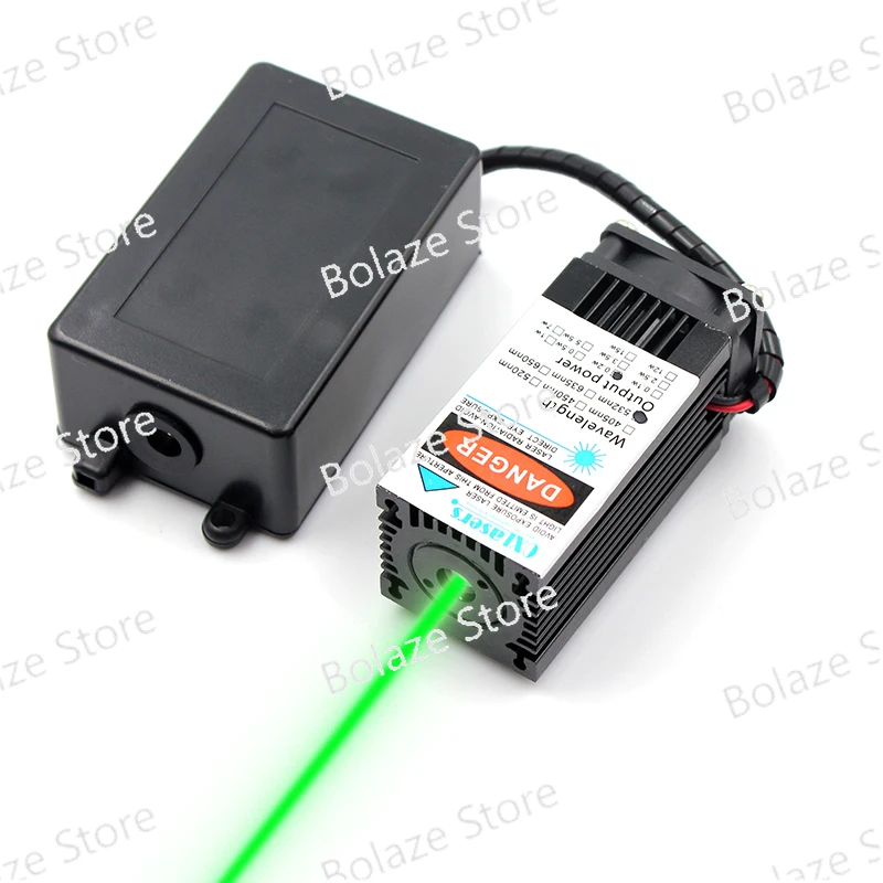 

532nm 200mW high power 12V green laser module coarse light laser room escape props with fan TTL