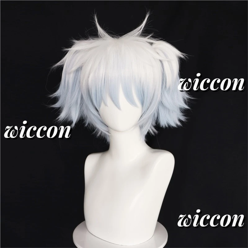 Amine Gintama Sakata Gintoki Cosplay Wig Ponytail Silver Soul Short Heat Resistant Synthetic Costume Hair Wigs