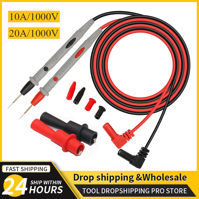 Multímetro Probe Teste Agulha Pin Digital Multi Meter Chumbo Fio Caneta Cabo Kit Multi Metro Voltímetro Tester Kit 10a 20a 1000v