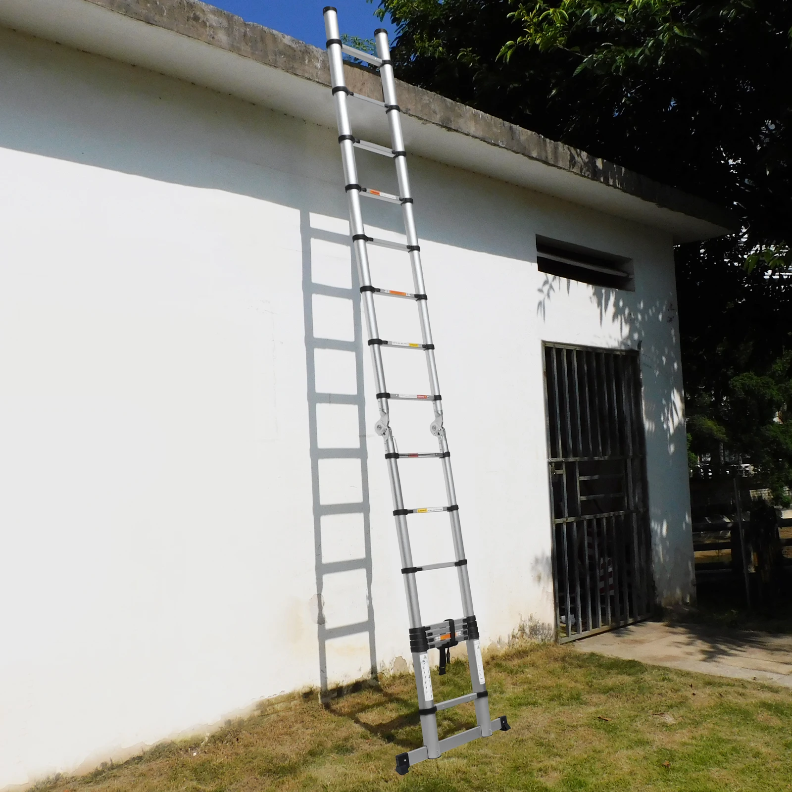 Aluminiumleiter Teleskopleiter Hochleistung 2,6M/3,2M/3,8M/4,4M/5M, A-Form 1,9M/2,5M, 6,2M mit Haken – Detail 15