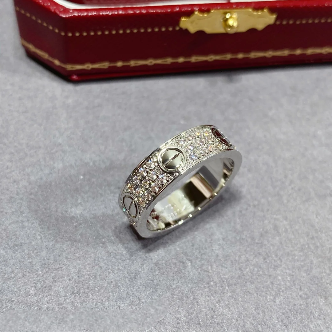 

Luxury Fashion High-end High Quality 18K Platinum Plated Classic Moissanite Diamond Ring For Couple Women Party Jewelry Gift