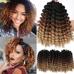 Jamaican Bounce Crochet Hair Ombre 613 350 30 27 Bug Red Grey Colors1-4 Packs Deal 8 inch Synthetic Jumpy Wand Curl Crochet Hair