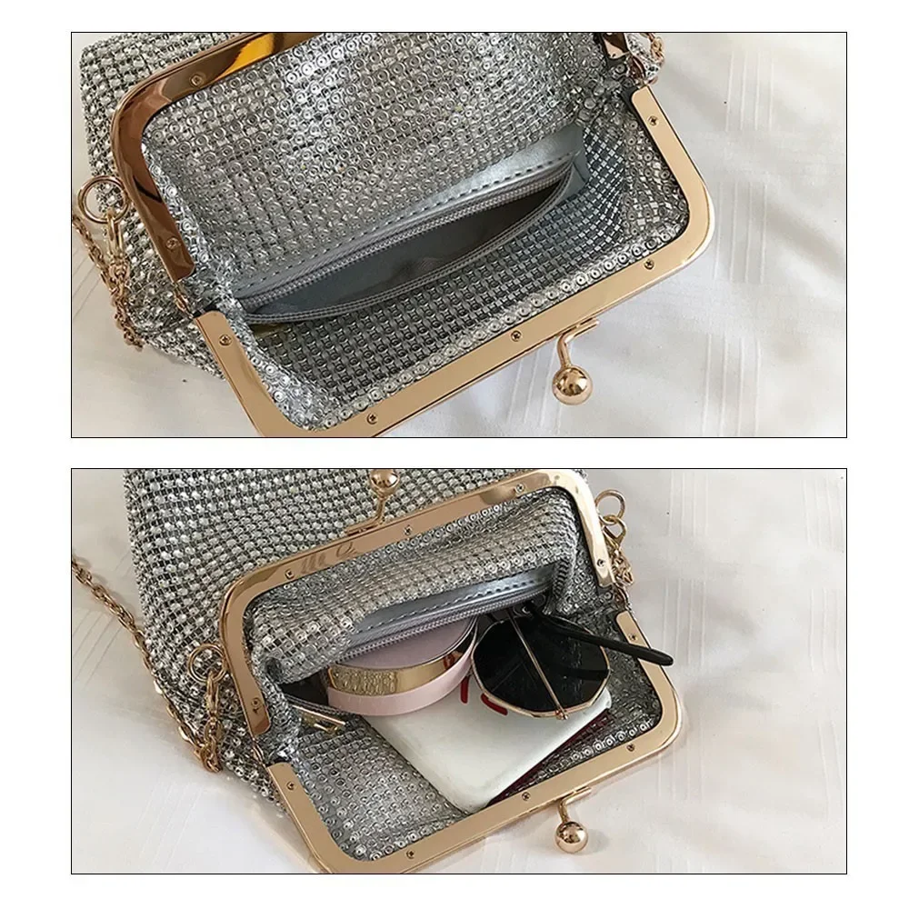 Chain Straw Kiss Lock Shell Women\'s Handbags Vintage Designer Bag Women Shoulder Crossbody Bag