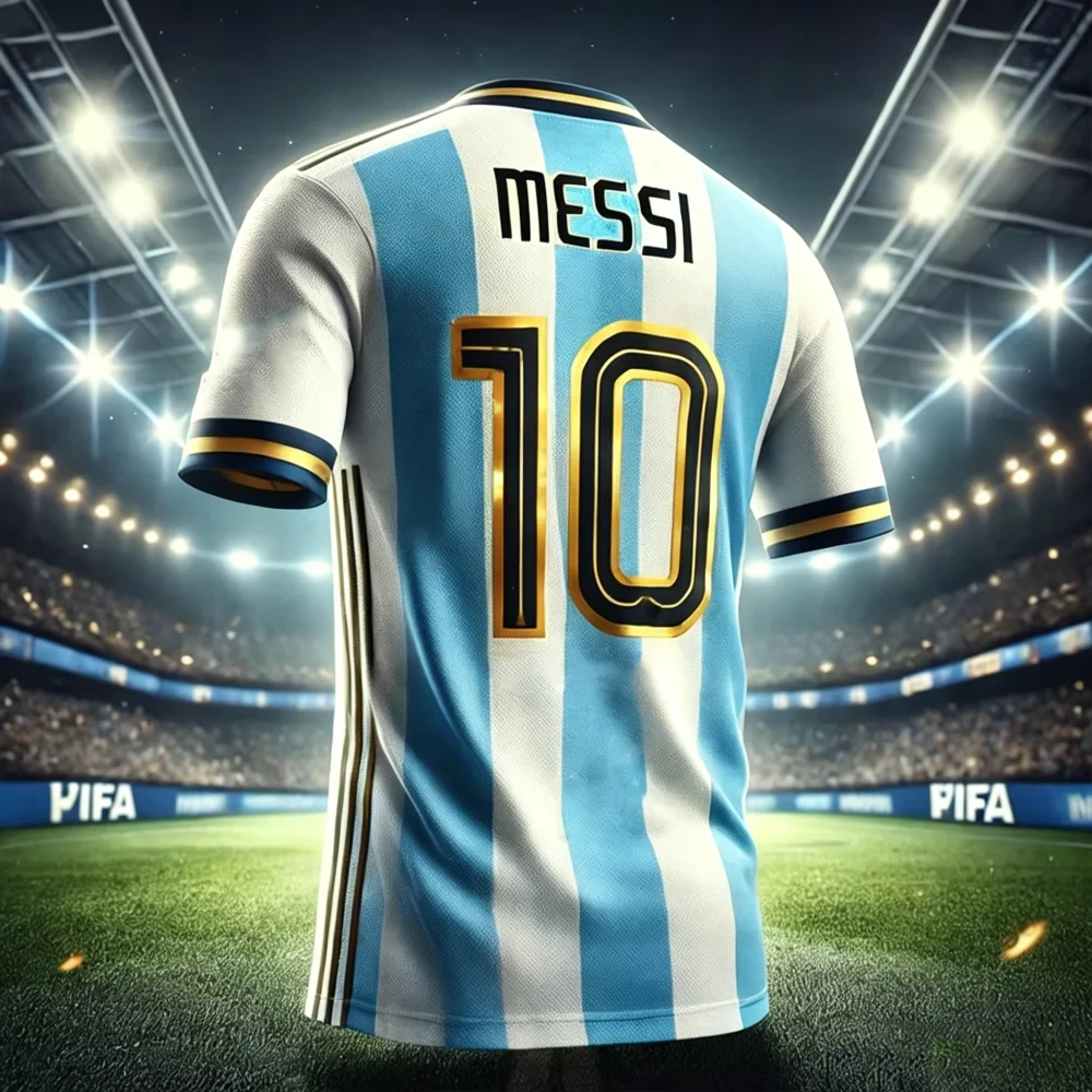 2026 Sonderedition Graffiti Messi Nr.10 Fußballtrikot Trainingsuniform Atmungsaktives Übergroßes Unisex Sport Eltern-Kind T-Shirt – Detail 9
