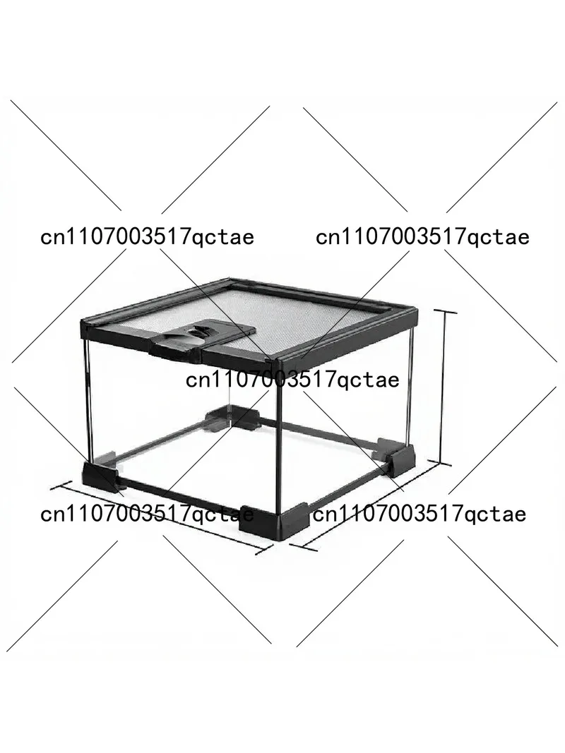 Reptile Feeding Box Glass Terrarium Rainforest Climbing Habitat for Lizard Tortoise Horned Frog Snake Spider Beetle