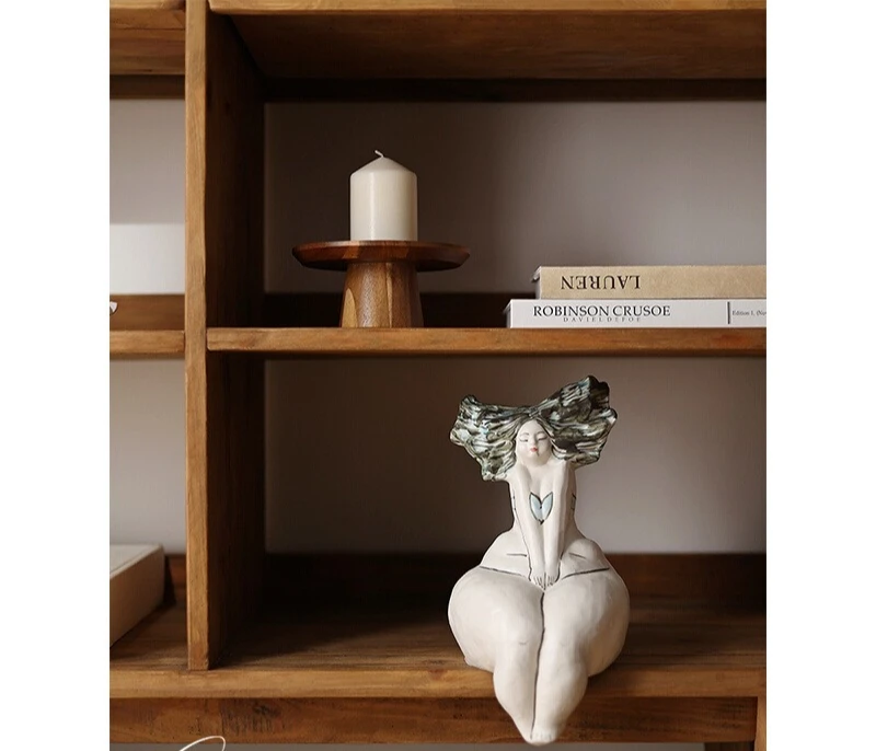 

Abstract handmade portrait fat girl art living room bedroom ceramic ornaments, tabletop decorative figures