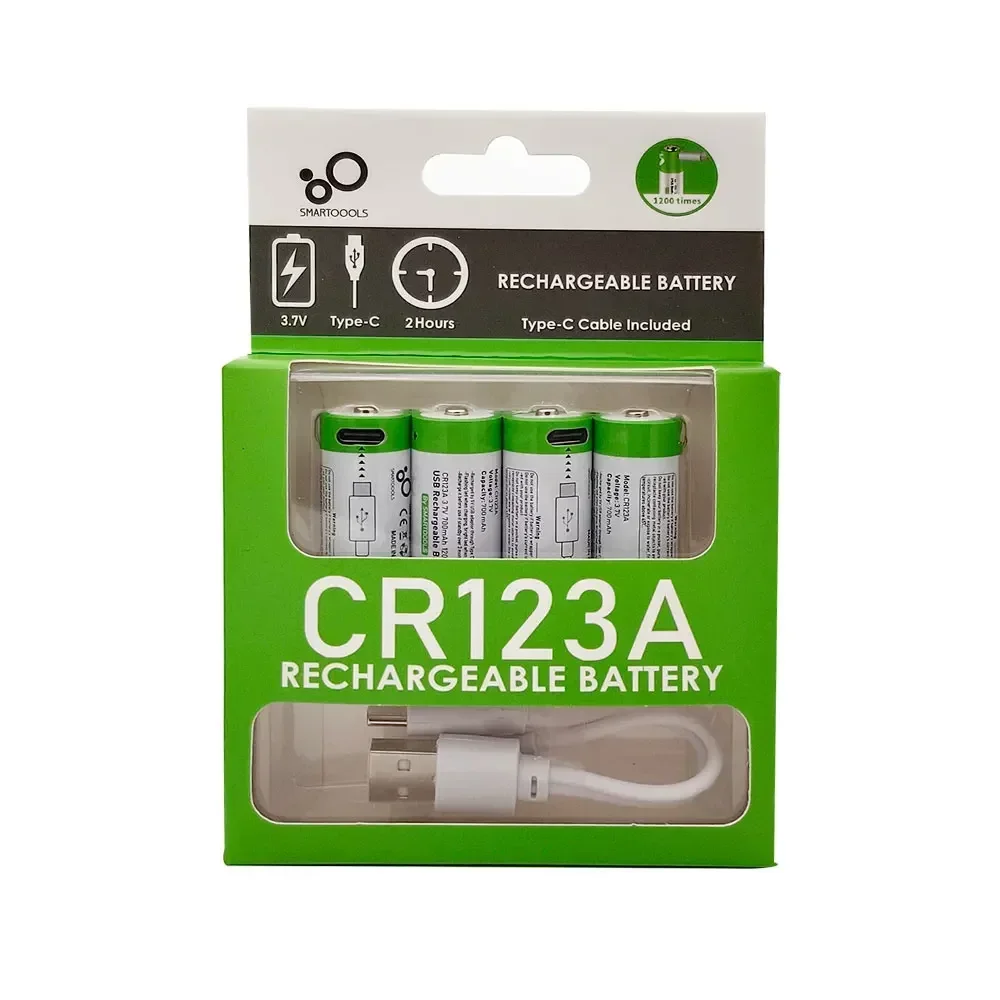 CR123A 3.7V 700mAh Rechargeable Lithium Battery for Digital Cameras Strong Light Flashlights Security Equipment Laser Pen