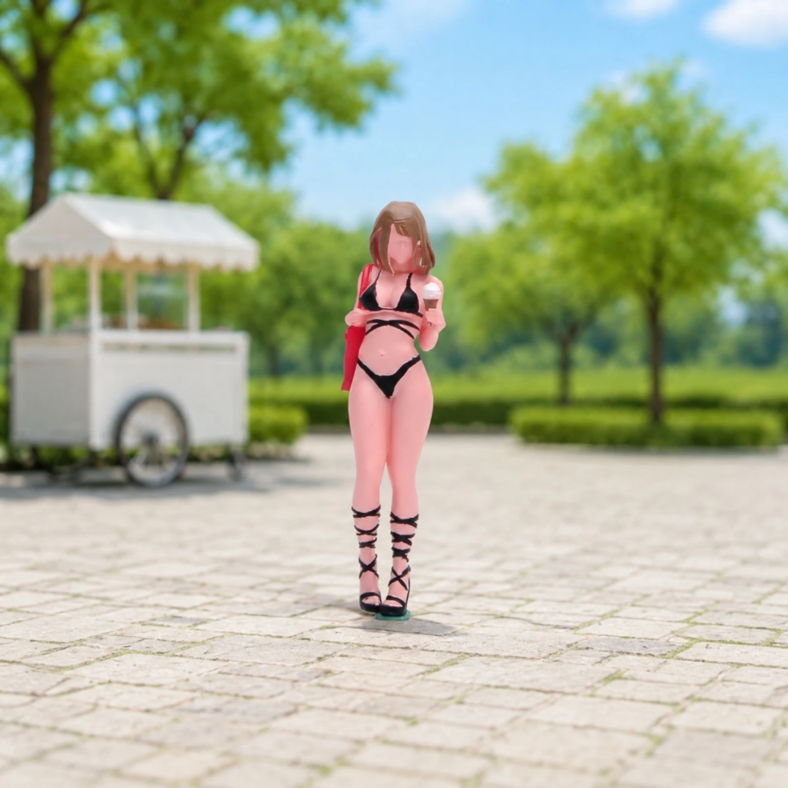 Miniature Female Figurine Detailed Figurine with Shoulder Bag Miniature People Figure Lifelike Figures Exquisite for Hobbyists