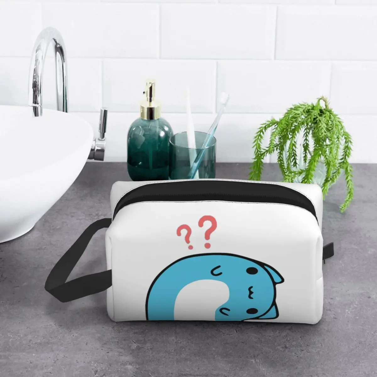 Bolsa de maquillaje de gato cómico Bugcat Capoo Bug Cat, organizador de cosméticos, Kit de almacenamiento Dopp, bolsa de cosméticos de artículos de tocador, estuche para lápices