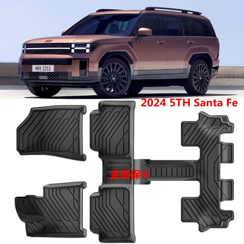 

Use for 2024 new 5TH Hyundai SantaFe car carpet SantaFe floor mat Santa Fe Full Set Trim to Fit For SantaFe waterproof floor mat