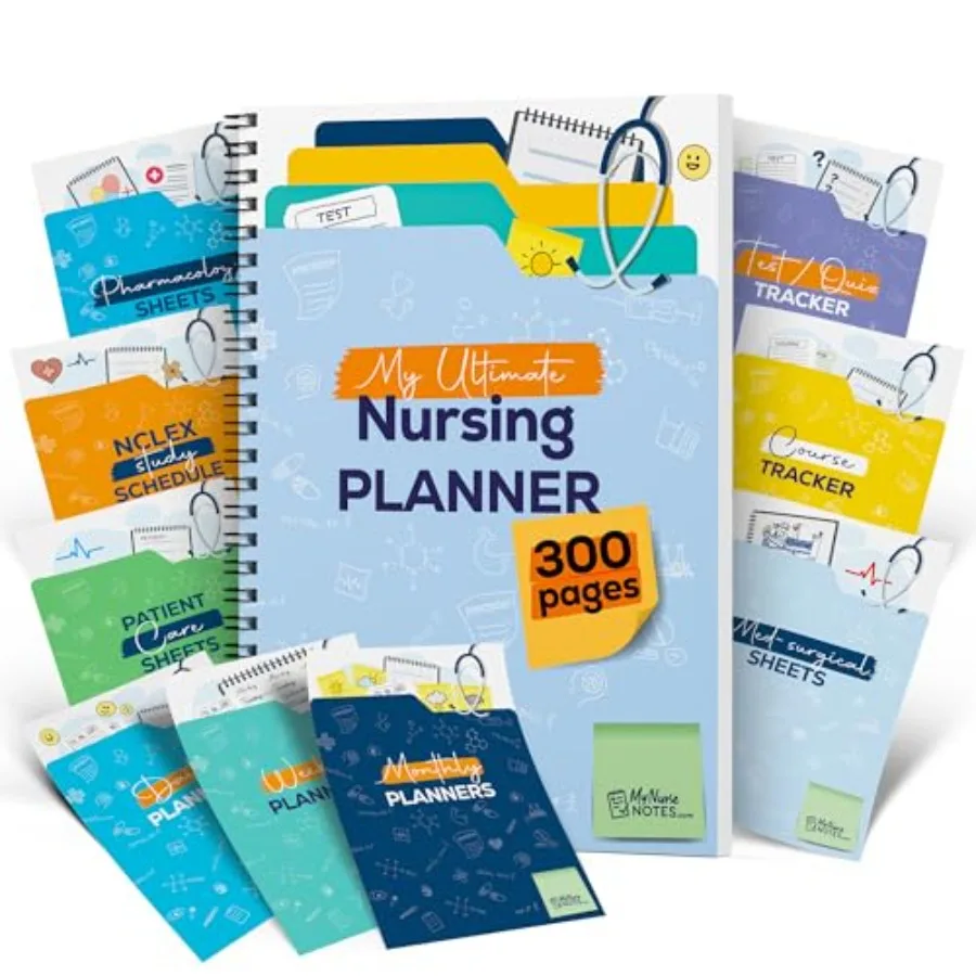 

My Nurse Notes Ultimate Nursing Student Planner 300-Page All-in-One Academic Organizer with NCLEX Study Schedule, Clinical Care