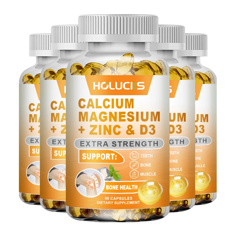 Calcium Magnesium Zinc Supplement, with Vitamin D3, Supports Strong Bones & Teeth, Muscle Health, Immunity & Enhanced Absorption