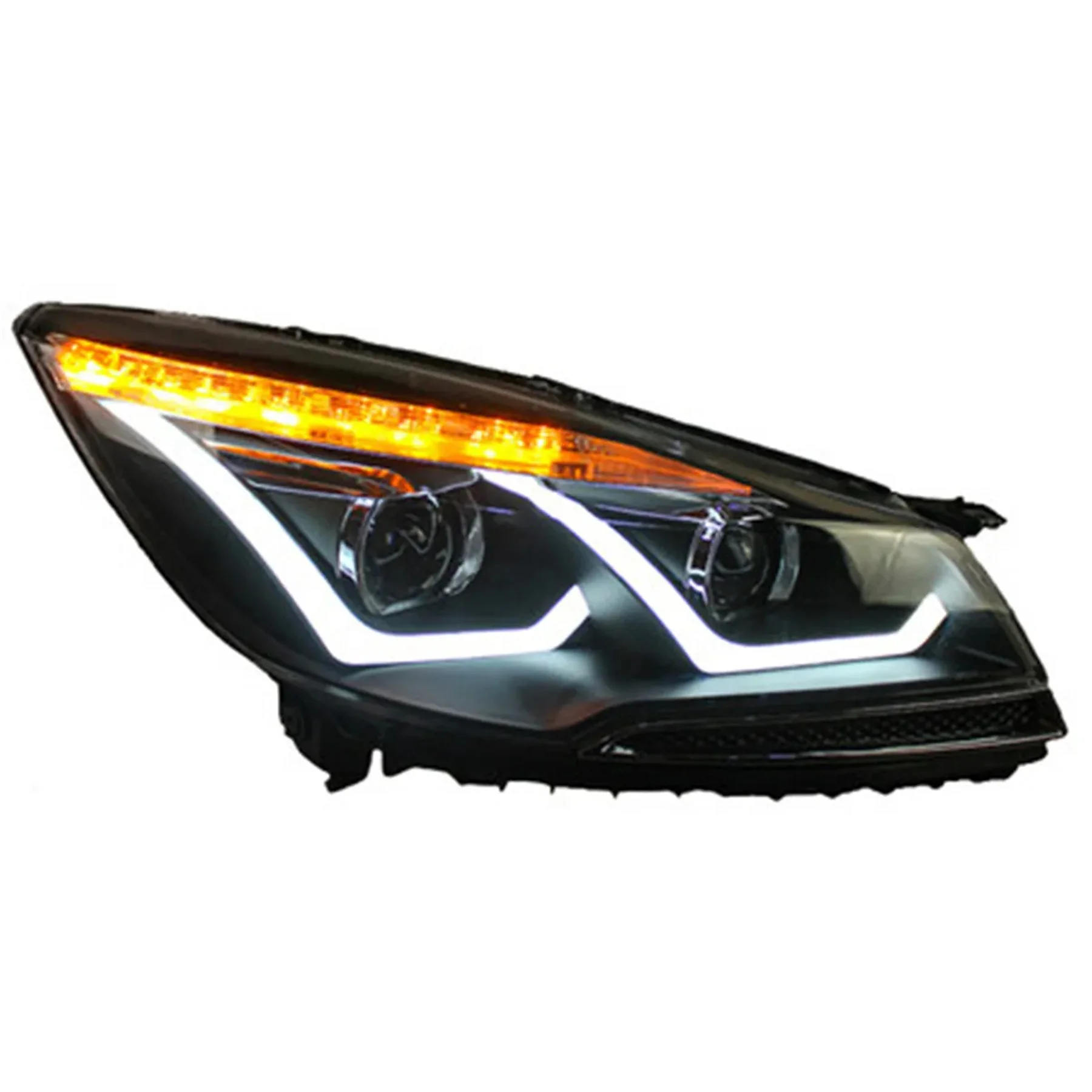 Car Led HID Headlight Daytime Running DRL Head lamp Low High Beam Lens for Ford Kuga 13-15 Turn signal