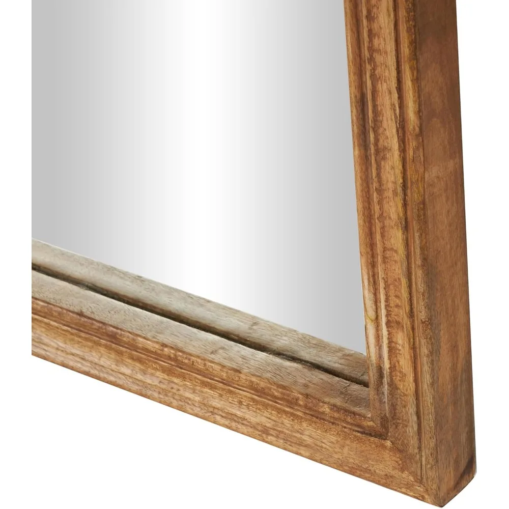 Wood Scroll Room Floor Mirror Entryway Mirror with Carved Groove Frame, Free Standing Mirror 20