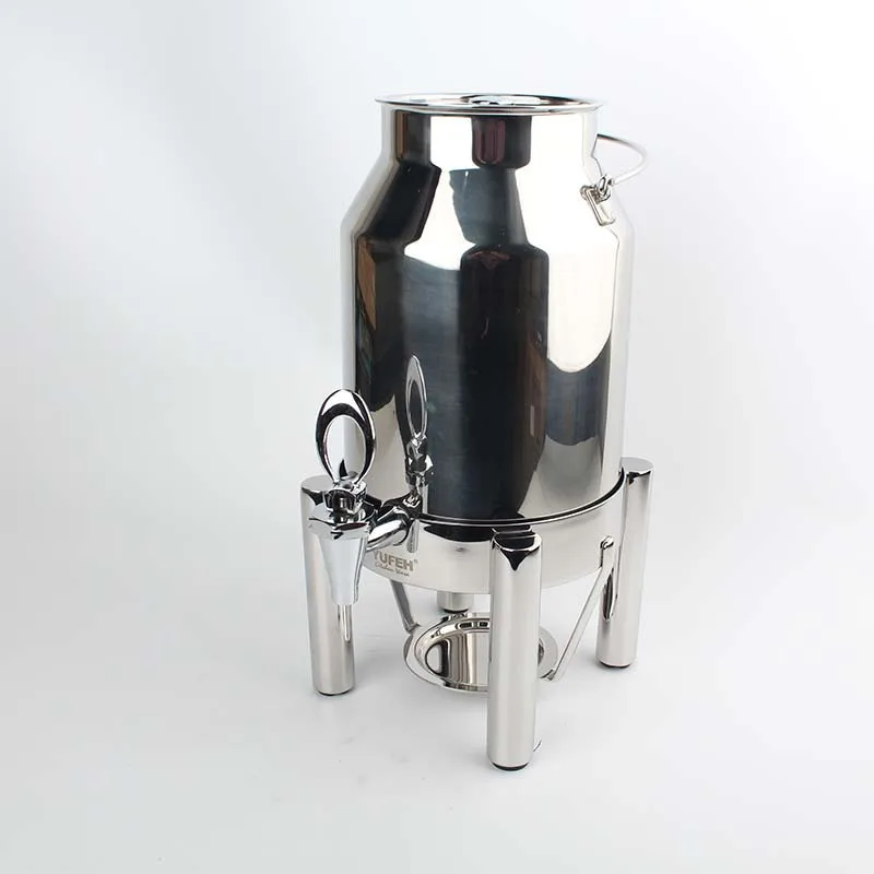 

304 stainless steel milk tripod heating and insulation coffee soy milk tea hot and cold drink container buffet display export