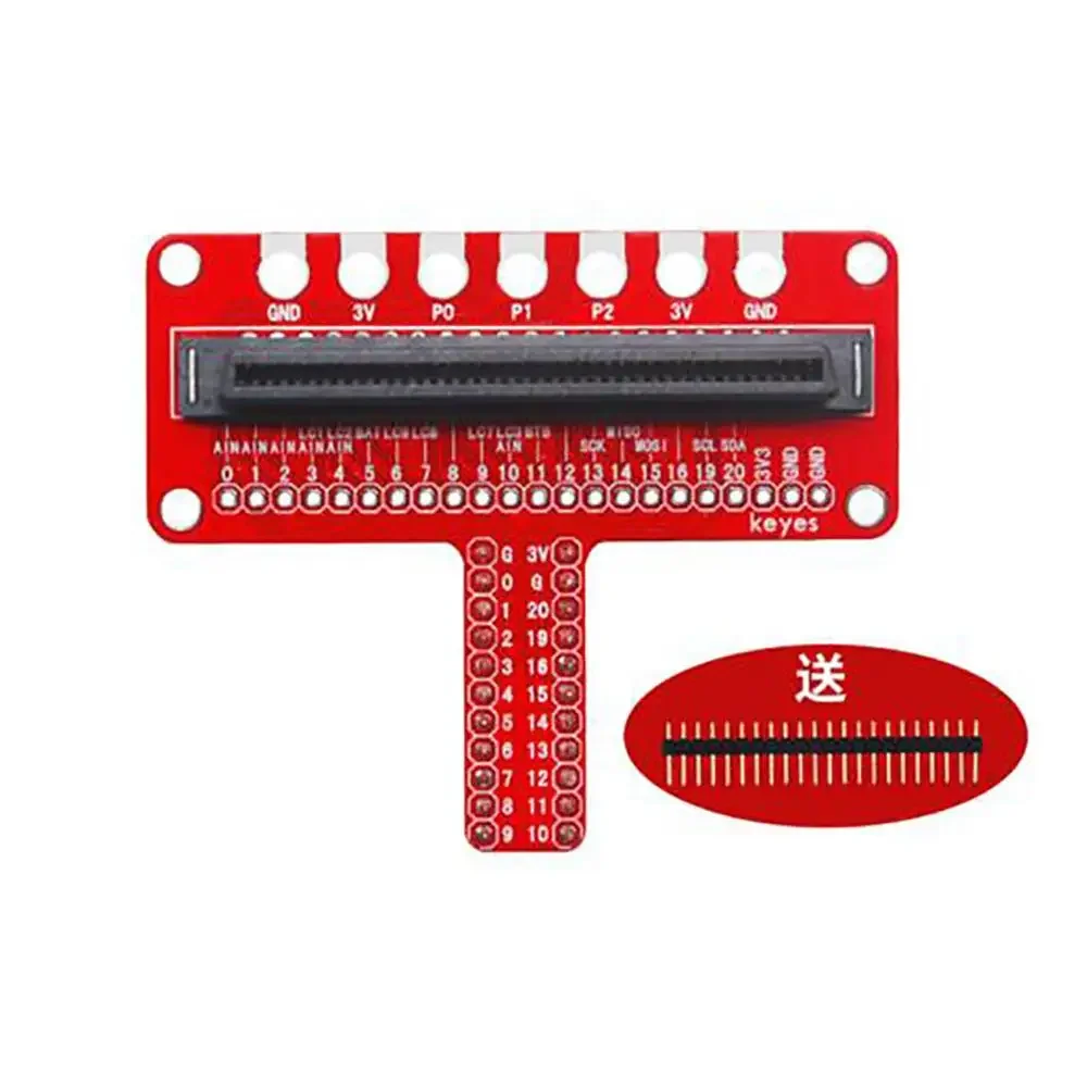 2PCS Micro:bit motherboard golder finger shield GPIO T type Breakout Adapter Board Maker Parts For Micro:bit