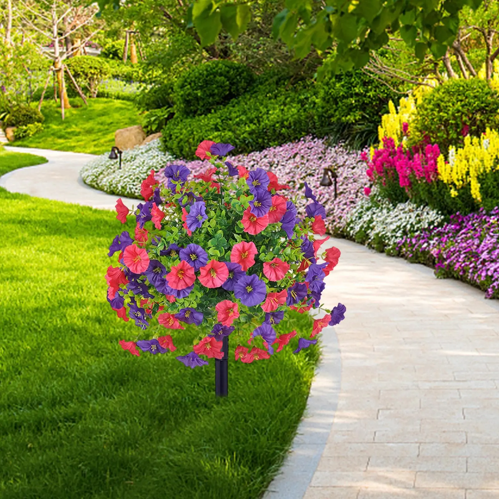 

Artificial Morning Glory Garden Stake Realistic Decorative Yard Decoration