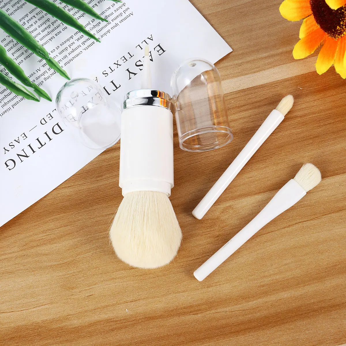 Multifunctional Brush Set Dual Ended Lightweight Portable Makeup Tools Transparent Lids Reusable Durable Easy