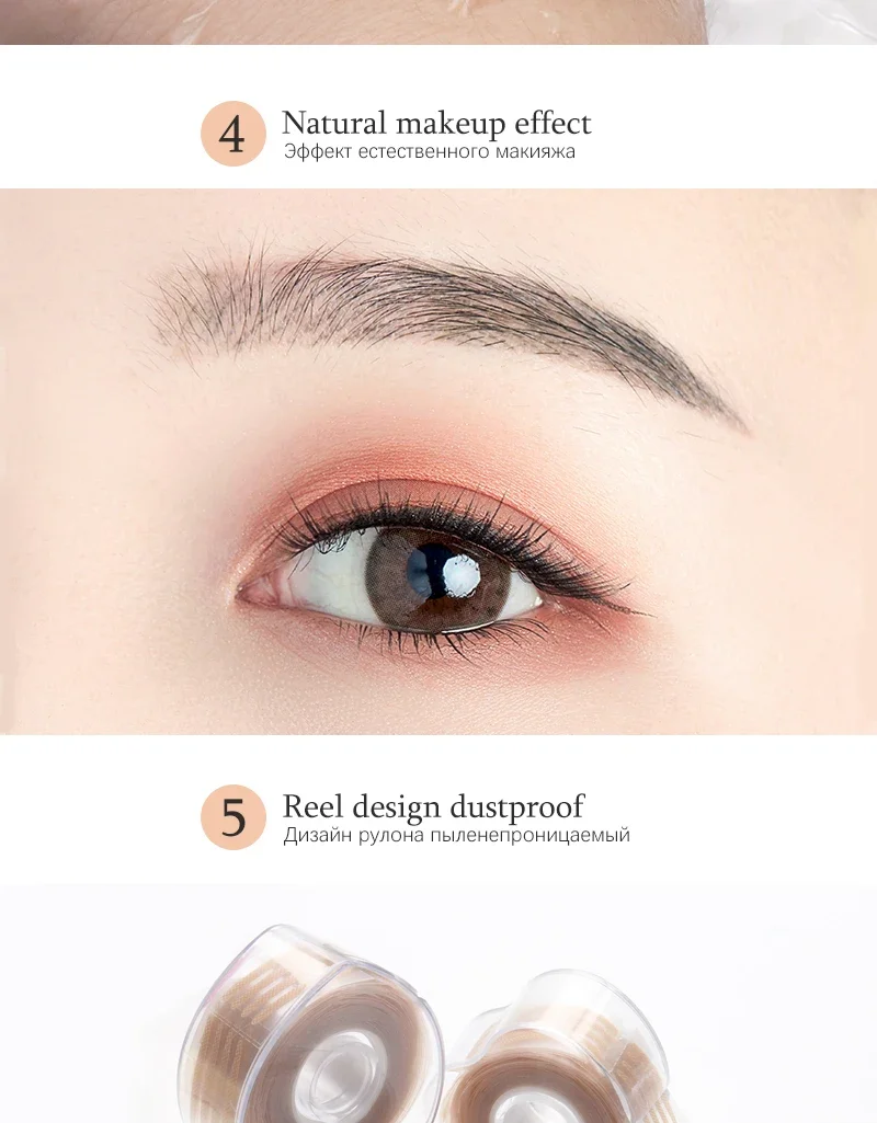 600 Stück doppelt gefaltete Augenlid-Klebeband-Aufkleber, unsichtbare Spitze, Wimpernverlängerung, selbstklebend, unter den Wimpern, Schatten-Patch, Schönheitswerkzeug – Detail 6