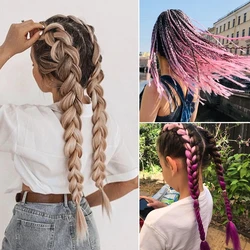 Miss Rola Synthetische Enkele Kleur Uitgerekte Jumbo Vlechten Haar Kanekalon Roze Twist Vlecht Haarverlenging