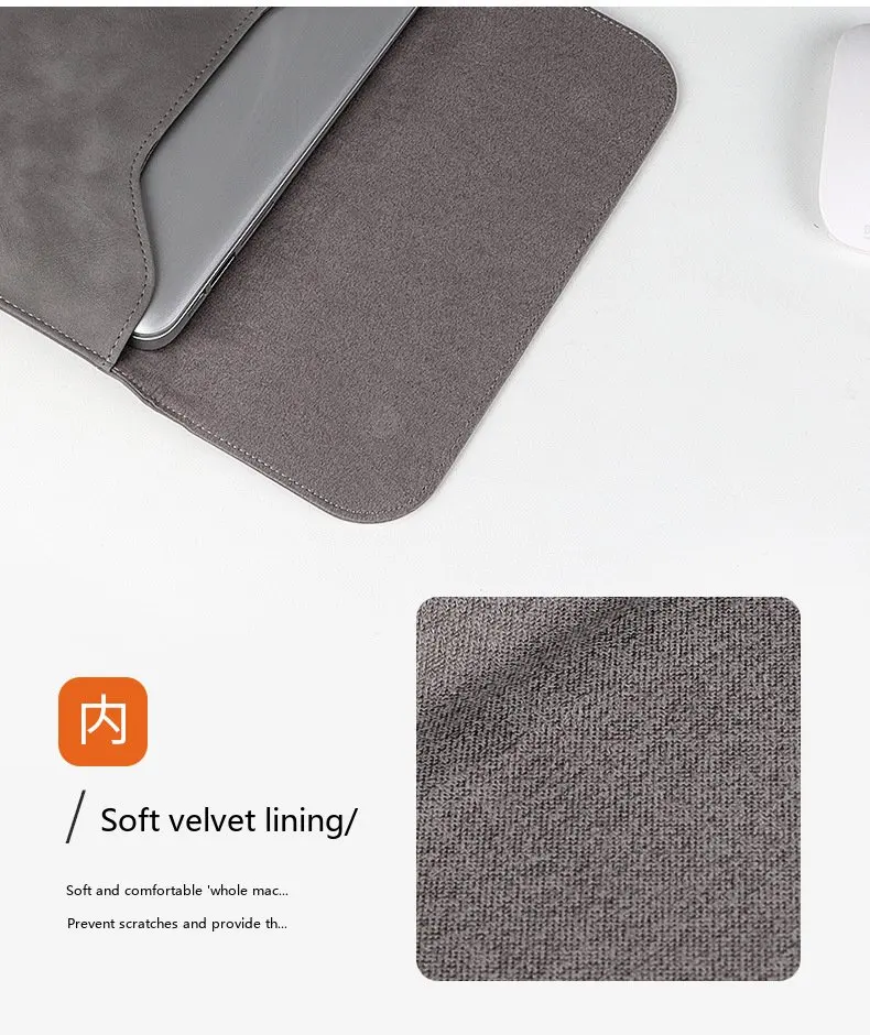 PU-Leder Laptop-Hülle 13,3-15,4 Zoll Business-Schutzhülle für MacBook, Notebook, Tablet – Detail 10
