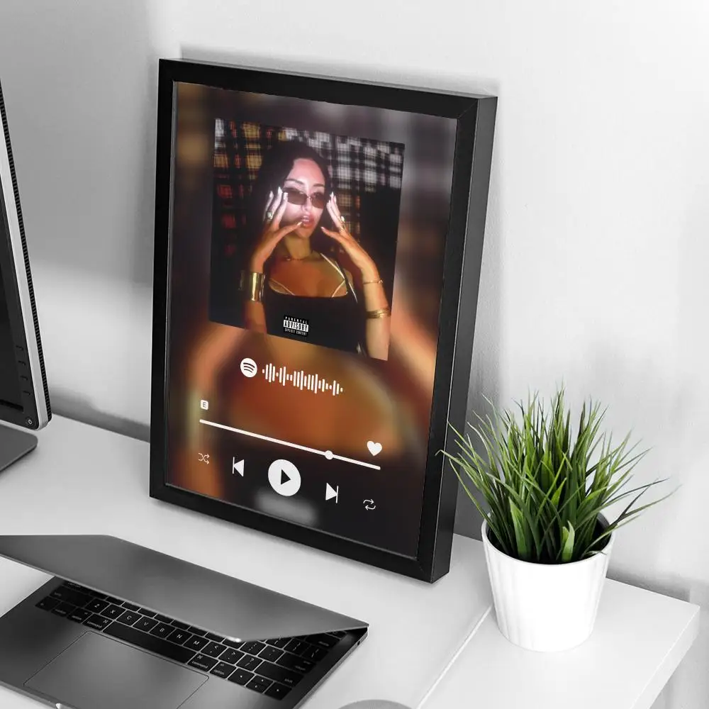 H-Hamza المشارك ألبوم الموسيقى يطبع قماش قائمة التتبع جدار صورة فنية غرفة المعيشة ديكور المنزل غطاء 50X70 #1