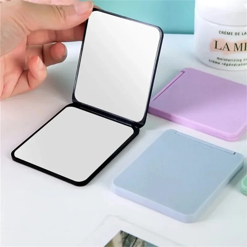 Portable Foldable Double Sided Makeup Mirror Mini Pocket Cosmetic Mirror for Student Dormitory Desktop Travel Daily Use Small