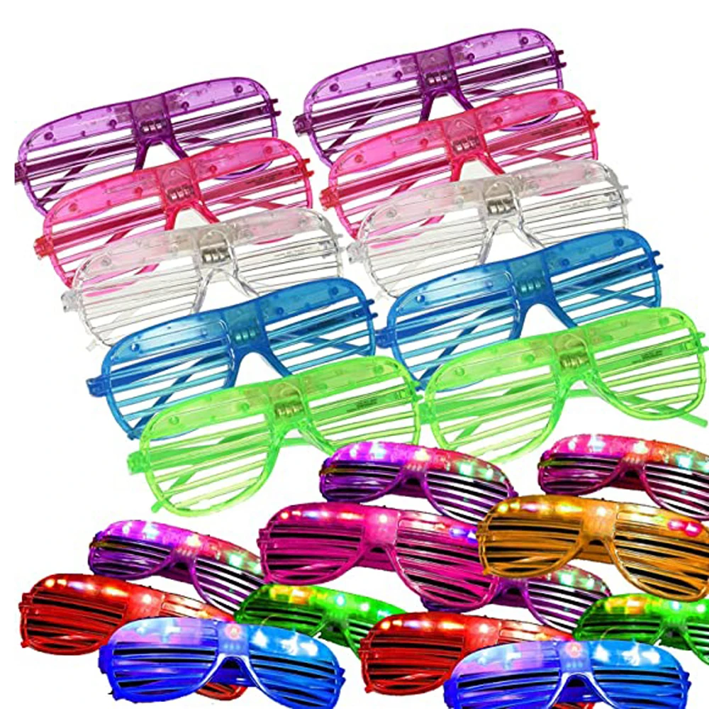 Supplies 6 Color Flashing Glasses Glow in The Dark Neon LED Glasses Shutter Shades Glasses Light up Glasses Glow Sticks Glasses