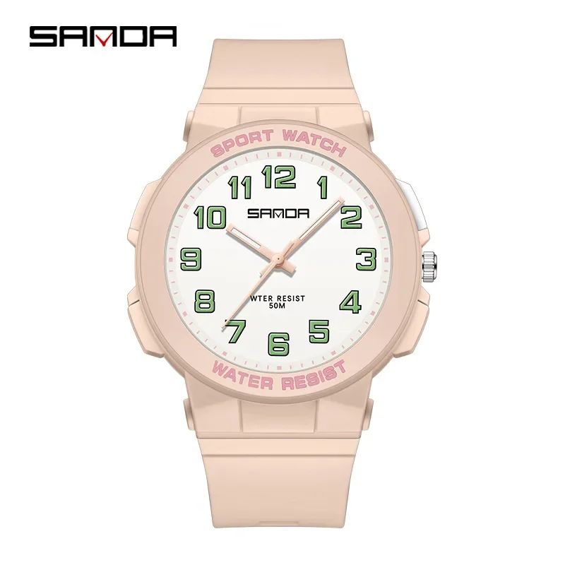 SANDA 6123 orologio al quarzo moda sport all'aria aperta semplice impermeabile luminoso studente cinturino in silicone orologio da polso per ragazzo e ragazza