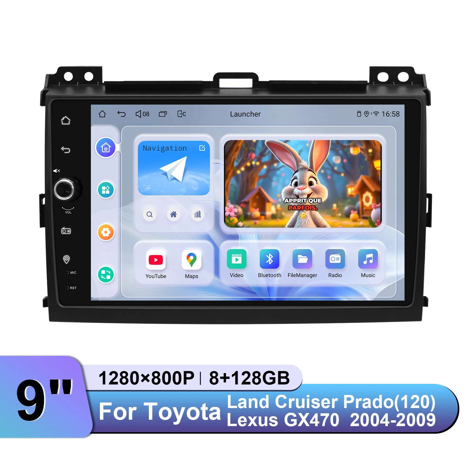 

Автомобильная магнитола JOYING, мультимедийный плеер 9 дюймов на Android 12, для Toyota Land Cruiser Prado(120), Lexus GX470, 2004 -2009