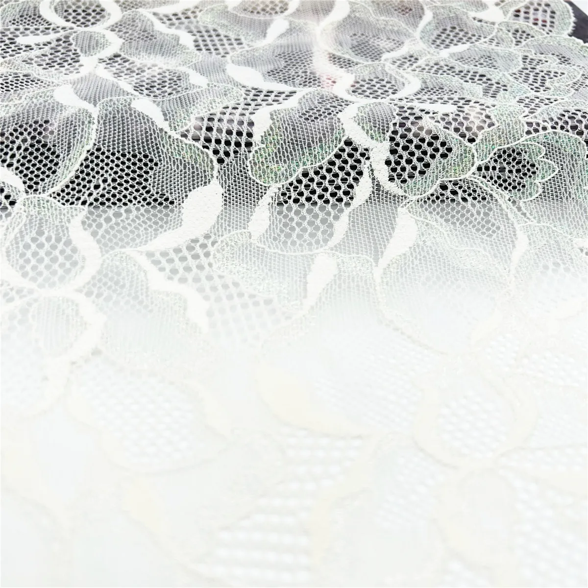3y/lot Width 23cm Cream With Shimmer Shiny Elastic Lace Trim Lingerie Sewing Craft DIY Apparel Fabric Lace Dress Wedding