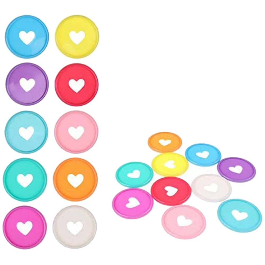 แผ่นพลาสติก60แผ่นสำหรับแผ่นหลวม, 6สี, แผ่นดิสก์ขยายวงแหวนประสานหัวใจสำหรับหน้าเพิ่มเติม