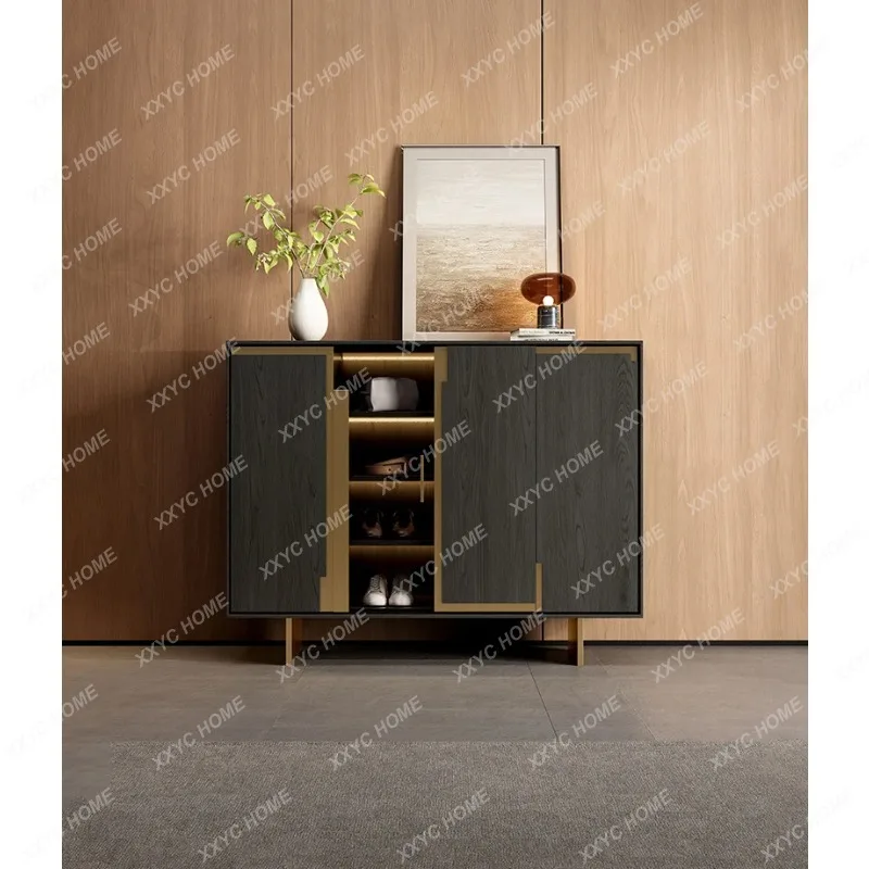 XX light luxury solid wood shoe cabinet retro simple wall locker