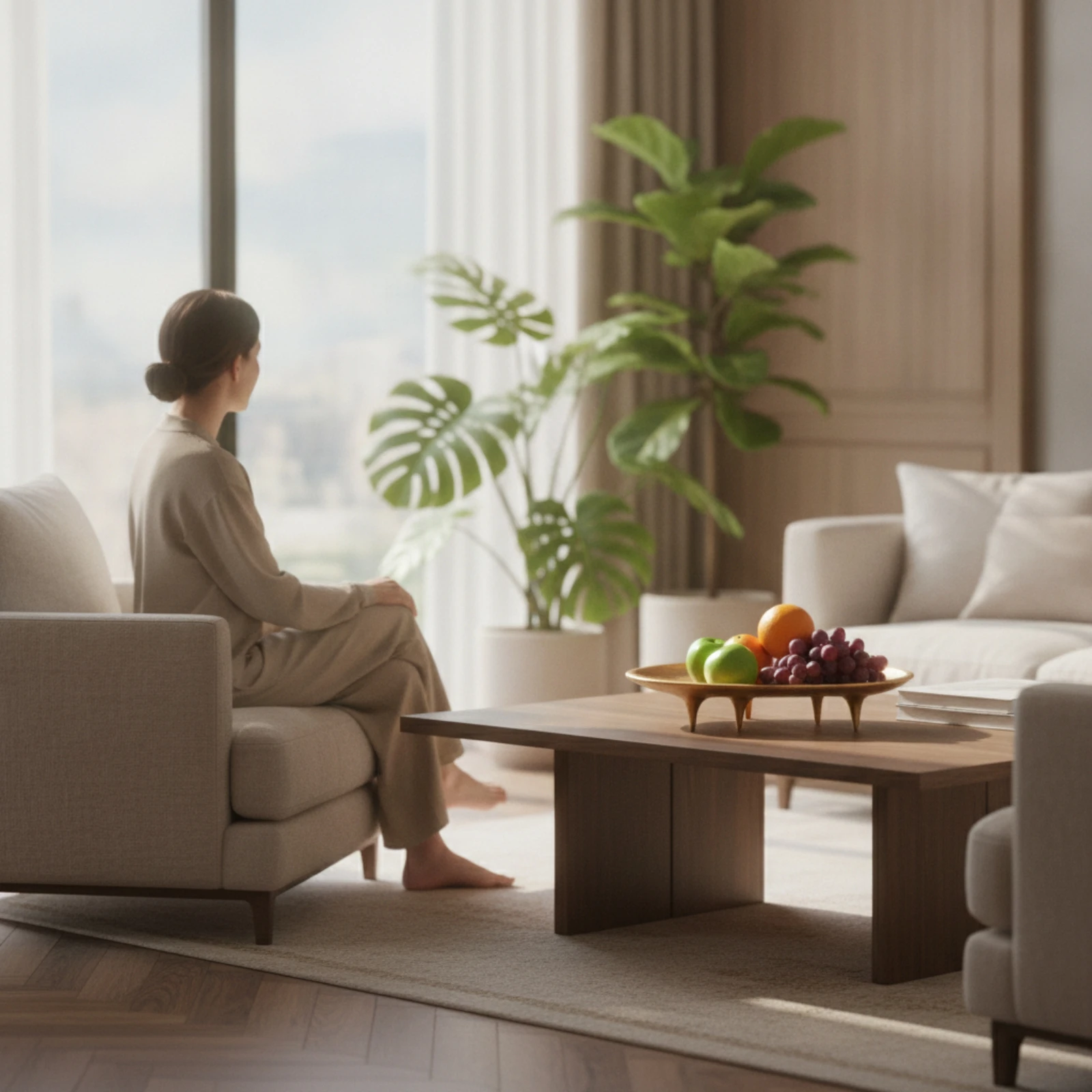 Decorative Fruit Plate Resin Fruit Plate with Feet Dish with Irregular Rim Sculptural Snack Tray Low-Profile for Coffee Table
