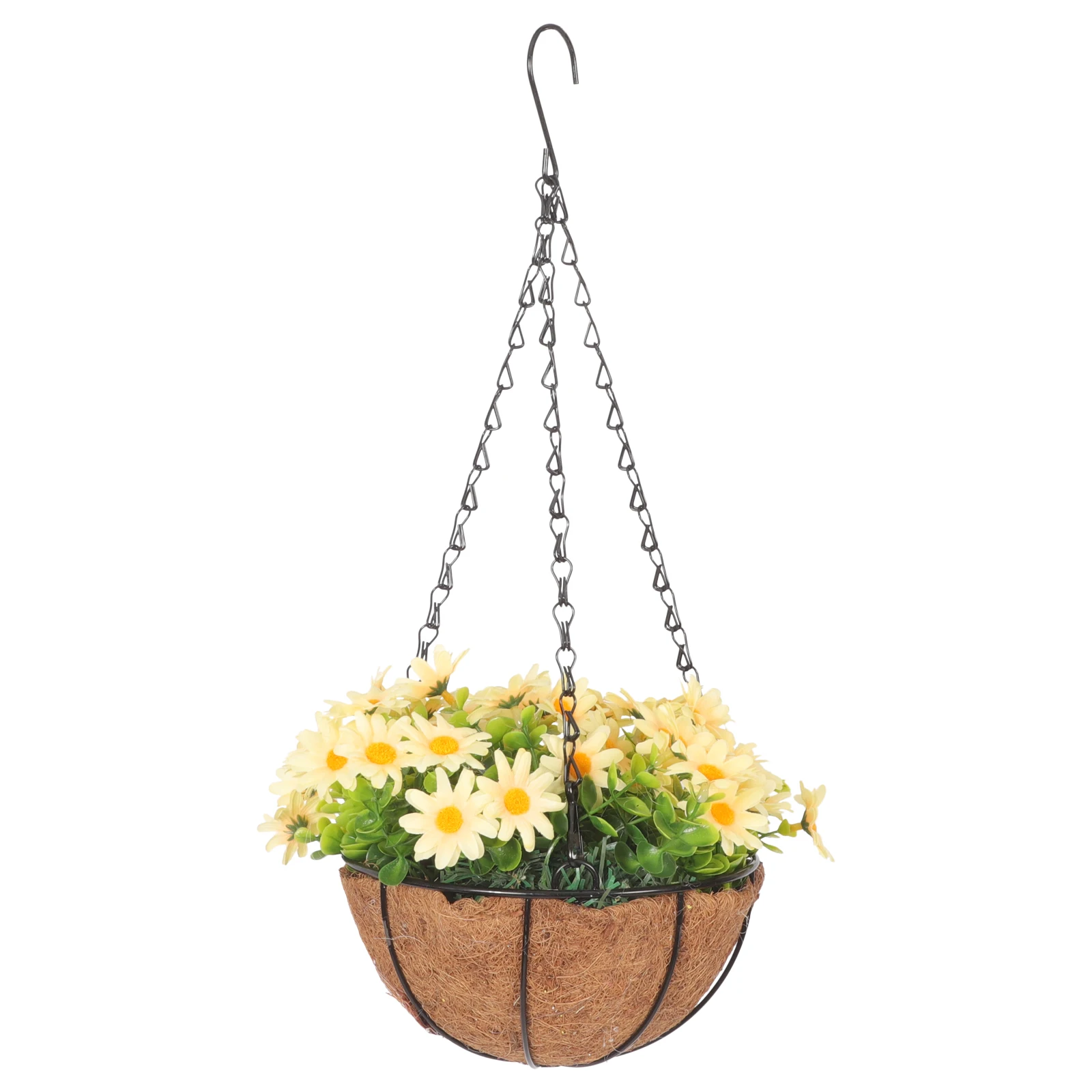 

Coconut Palm Basket Hanging Artificial Baskets Decorative Living Room Bedroom Balcony Garden Wall Mounted Planters Fake