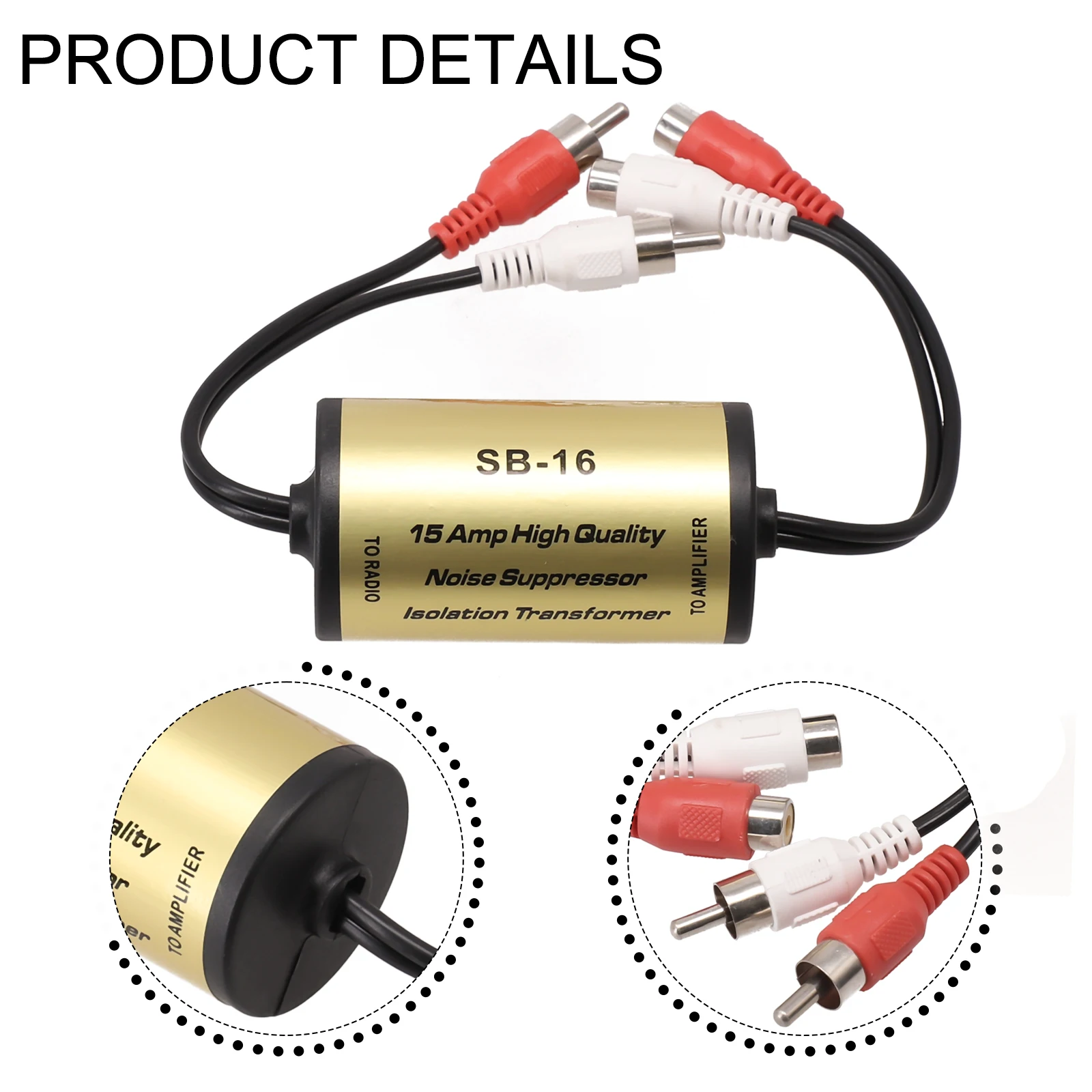 Features Ground Loop Isolator Non Deformation Car And Home Stereo Ground Loop Isolator Made Of High Quality Quick Installation