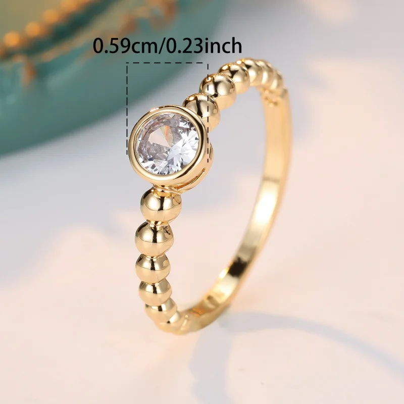 2026 New Simple Package Set Single Bead Ring, Round Bead Edge Ring, Arm Ring, Women's Daily Commuting Versatile Fine Accessories