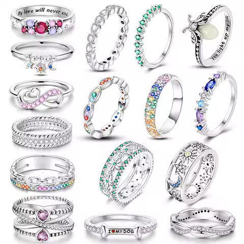 925 Silver Ring Firefly Heat Sar Original Finger Ring For Woman Jewelry Anniversary Gift