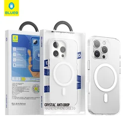 Blueo transparent Drop Resistance Magnetic Phone Case For iPhone Case Plastic PC Phone Cover For iPhone 15 16 Pro Max
