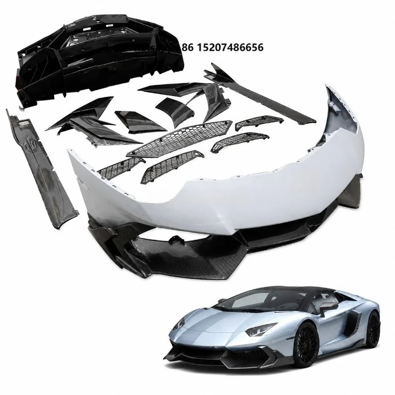 Carbon Fiber Mix Fiberglass Full Body Kit Front Bumper Side Skirts Rear Bumper Spoiler