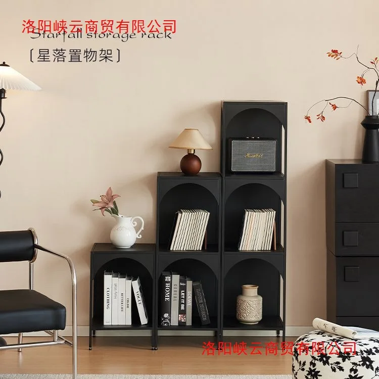 

Creative Iron Bookshelf Floor Standing Magazine Rack for Living Room Corner Bookcase Storage Display Shelf