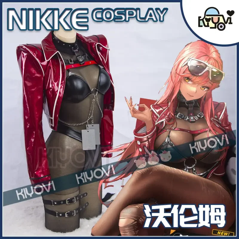 Nikke Cos Sexy Cat Girl uniforme in pelle Anime monache mantello calze cameriera copricapo Halloween costumi di carnevale accessori