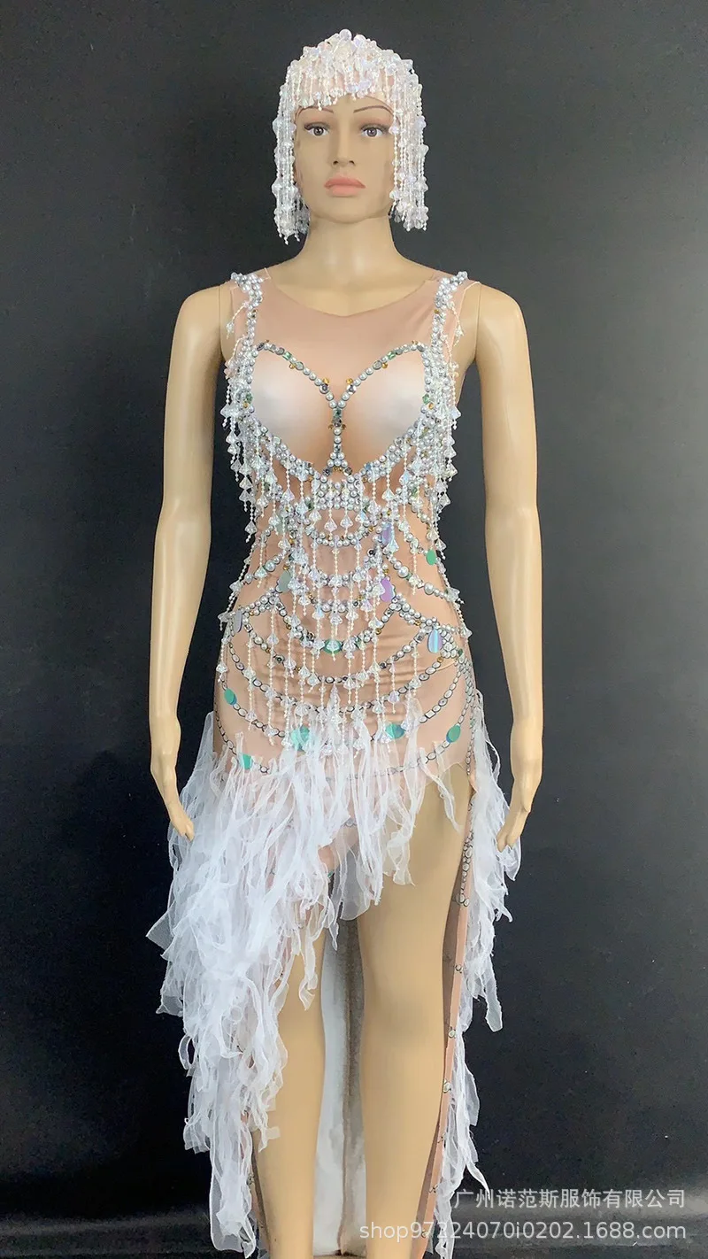 2025 lado split temperamento noite wear empresa reunião anual dança desempenho bar cantando carro mostrar modelo roupas de desempenho