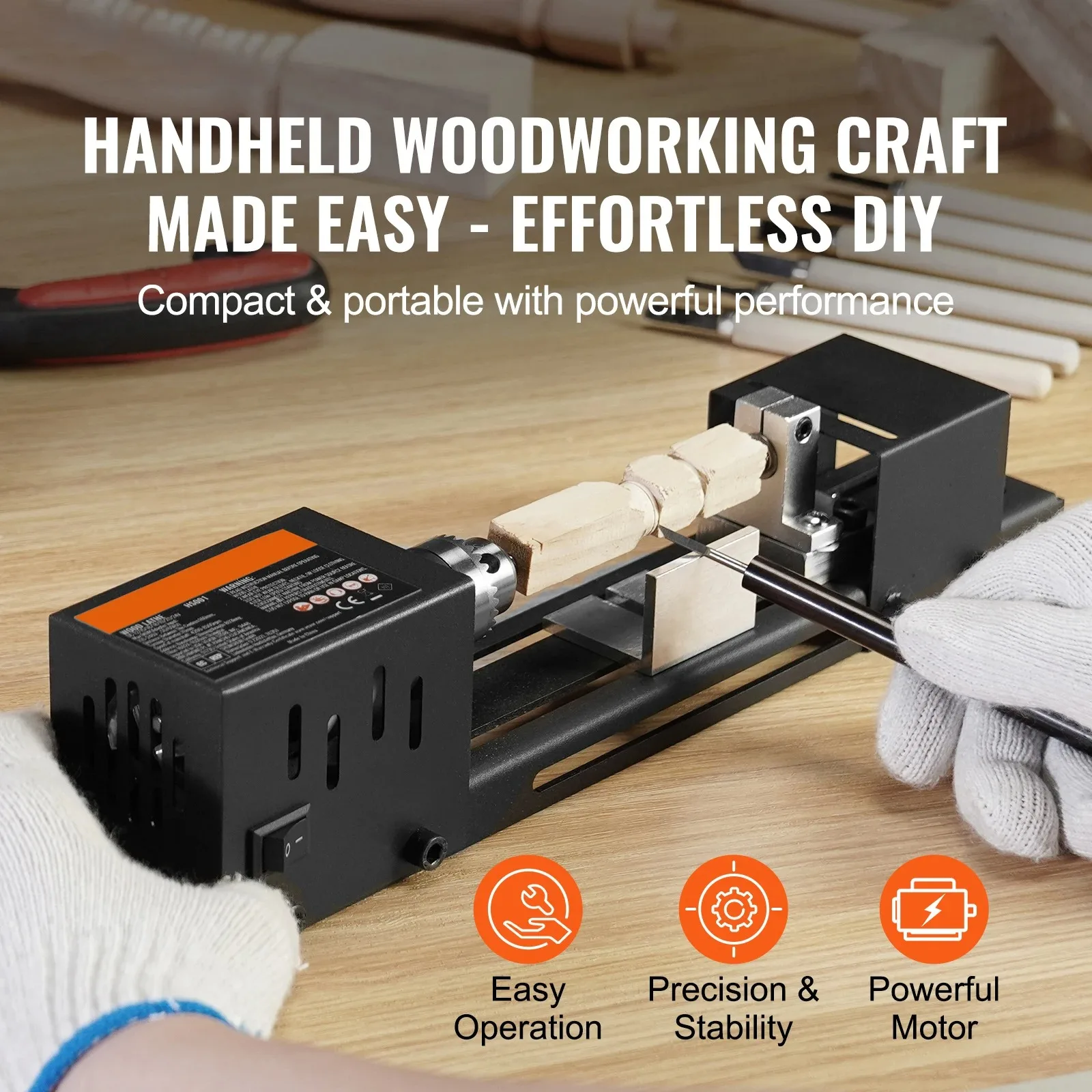 

220V Micro Buddhist Bead Lathe - Mini DIY Desktop Woodworking Lathe for Bead Turning, Polishing & Cutting